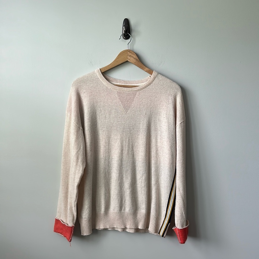 Skies Are Blue color block wool blend lightweight sweater M